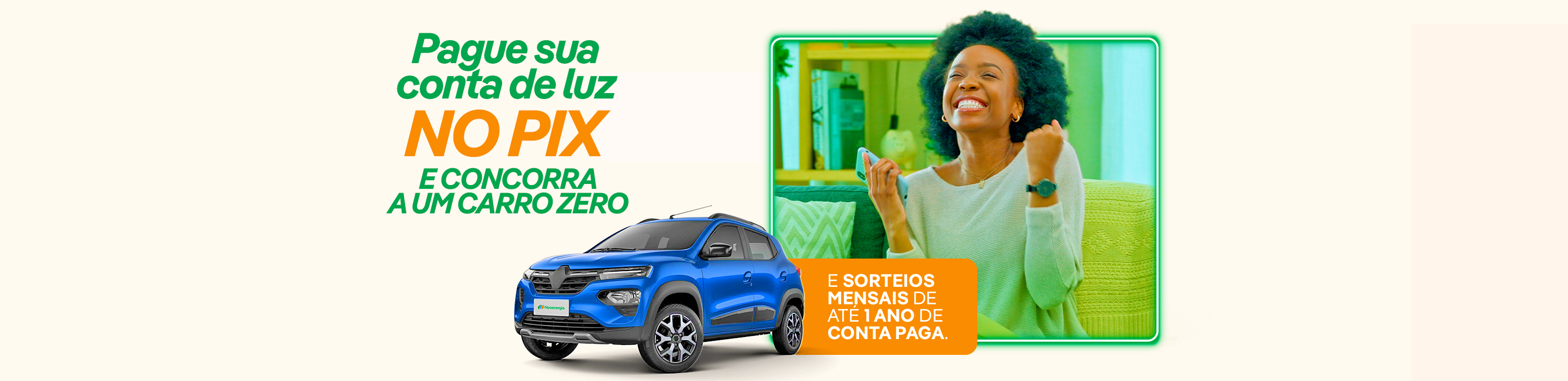 Neoenergia vai sortear carro zero entre clientes que pagarem contas de luz com PIX